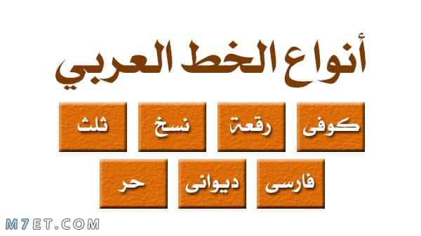 انواع الخطوط العربية